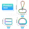 15Pcs 3 Style Rainbow Color Zinc Alloy Swivel Clasps FIND-GF0003-40-2