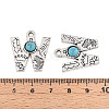 Synthetic Turquoise & Alloy Pendants PALLOY-H146-01AS-W-3