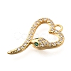 Brass Micro Pave Cubic Zirconia Pendants KK-B147-06A-G-2