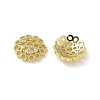 Brass Clear Cubic Zirconia Bead Caps KK-A236-15C-G-1