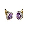 Brass Cubic Zirconia Hoop Earrings WGD6818-02-2