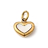 Hand Polished 304 Stainless Steel Shell Charms STAS-B094-10G-1