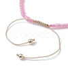5Pcs 5 Colors Natural Shell Heart & Seed Braided Bead Bracelets Set BJEW-JB10039-02-5