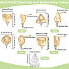 16Pcs 4 Styles Brass Micro Pave Cubic Zirconia Stud Earring Findings KK-BBC0018-64-2