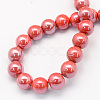 Pearlized Handmade Porcelain Round Beads PORC-S489-10mm-14-2