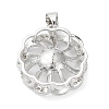 Platinum Plated Brass Pendant Cabochon Settings KK-Q776-01P-05-2