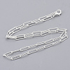 Brass Round Oval Paperclip Chain Necklace Making MAK-S072-04A-S-2