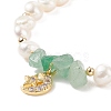 Gemstone Chips & Pearl Beaded Bracelet BJEW-JB08236-5