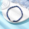 Natural Lapis Lazuli and Pearl Beads Btacelets BJEW-JB10681-01-2