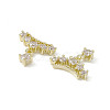 Brass Pave Clear Cubic Zirconia Nail Charms MRMJ-B002-19LG-2