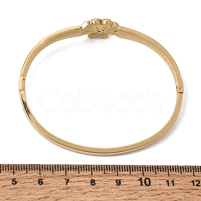 304 Stainless Steel Crystal Rhinestone Hinged Cuff Bangles for Women SA-CBA61B8-07G-1