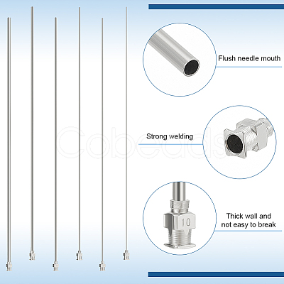 6Pcs 6 Style Stainless Steel Long Glue Dispensing Needles STAS-FG0001-06-1