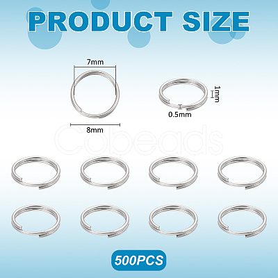 Unicraftale 304 Stainless Steel Split Rings STAS-UN0017-52P-1