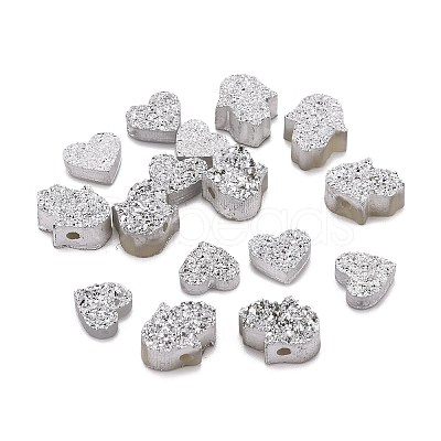 16Pcs 2 Style Imitation Druzy Gemstone Resin Beads RESI-NB0001-54-1