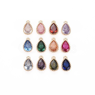 Brass Inlaid Cubic Zirconia Charms KK-S356-771-1