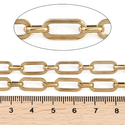 201 Stainless Steel Oval Link Chains CHS-F024-04G-1