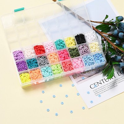 240g 24 Colors Handmade Polymer Clay Beads CLAY-JP0001-10-6mm-1