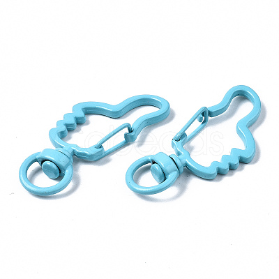 Spray Painted Eco-Friendly Alloy Swivel Snap Hooks Clasps PALLOY-T080-11-NR-1