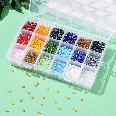 18 Colors Electroplate Glass Beads EGLA-JP0002-03B-4mm-1