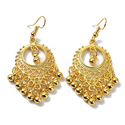 Golden Alloy Chandelier Earrings EJEW-D092-03A-G-1