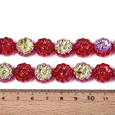 Electroplate Transparent Glass Beads Strands EGLA-N055-01C-1