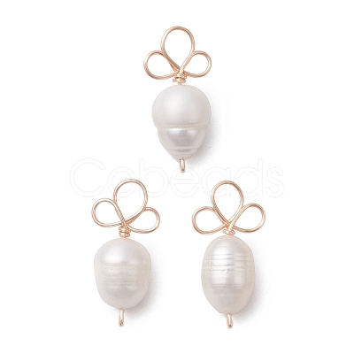 Shell Pearl Copper Wire Wrapped Carrot Pendants PALLOY-TA00182-1