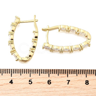 Brass Micro Pave Clear Cubic Zirconia Hoop Earrings EJEW-Z121-11G-1