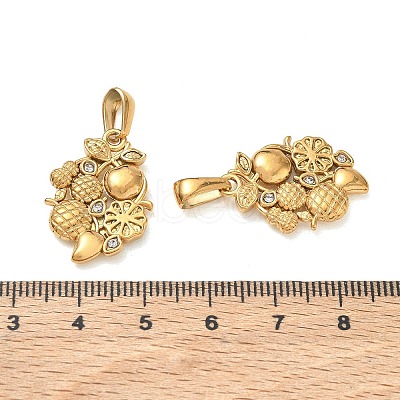 304 Stainless Steel with Rhinestone Pendants RB-CBA7A56-10G-01-1