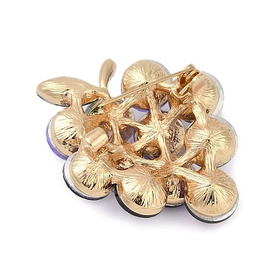 Fruit Zinc Alloy Rhinestone Brooches for Backpack Clothes JEWB-R068-02D-G-1