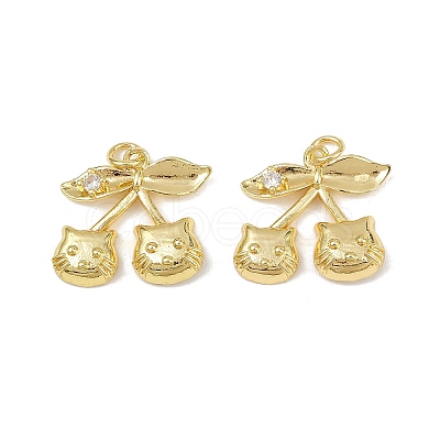 Brass Micro Pave Cubic Zirconia Pendants KK-H072-10G-1