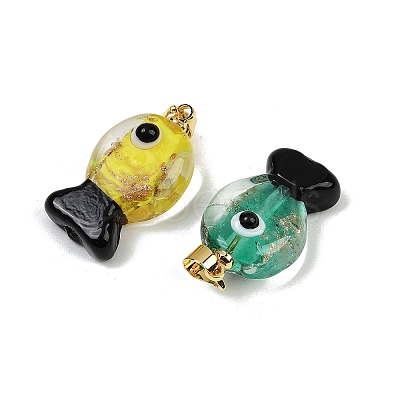 Handmade Lampwork Pendants LAMP-A007-01G-04-1