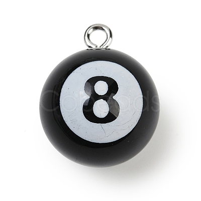 8 Ball Sport Theme Resin Pendants LS-RESI-I063-01B-1