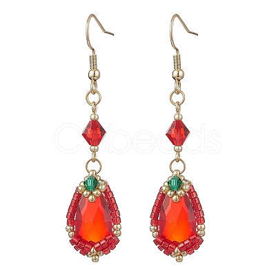 Handmade Glass Seed Beads Teardrop Dangle Earrings EJEW-MZ00576-05-1