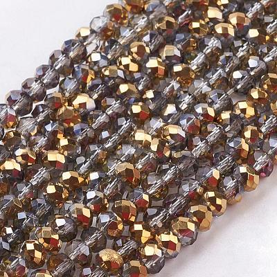 Electroplate Glass Faceted Rondelle Beads Strands EGLA-D020-3x2mm-14-1