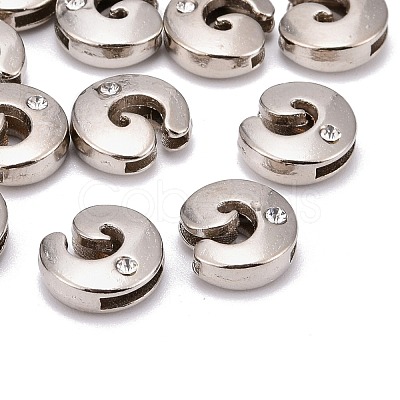Letter Slider Beads for Watch Band Bracelet Making ALRI-O012-G-NR-1