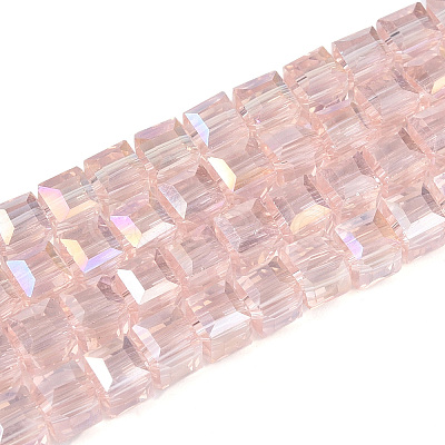 Electroplate Glass Beads Strands EGLA-D018-4x4mm-82-1