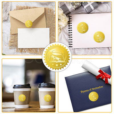 34 Sheets Self Adhesive Gold Foil Embossed Stickers DIY-WH0509-060-1