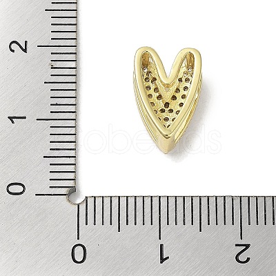 Rack Plating Brass Micro Pave Clear Cubic Zirconia Slide Charms KK-R163-10G-1