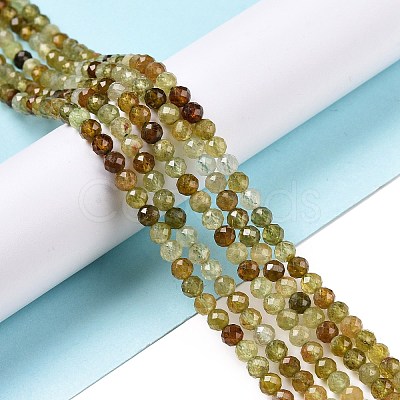 Natural Green Garnet Beads Strands X-G-C009-A25-1