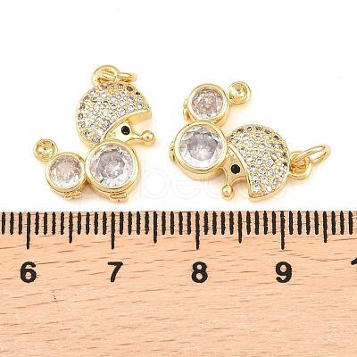 Brass Micro Pave Cubic Zirconia Pendants KK-C162-075G-1