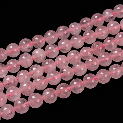 Natural Rose Quartz Beads Strands G-L104-8mm-01-1
