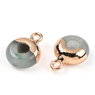 Natural Green Aventurine Flat Round/Donut Charms G-I347-11-1