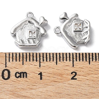 Brass Glass Charms KK-G474-07P-1