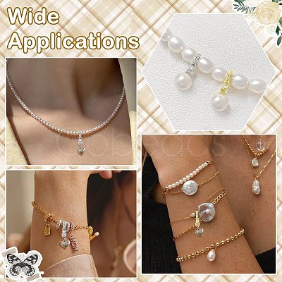 4Pcs 2 Colors Brass Micro Pave Clear Cubic Zirconia Fold Over Clasps KK-CJ0004-37-1