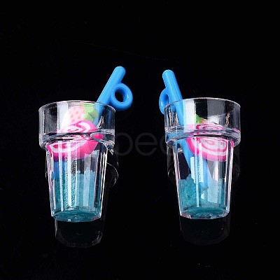 Imitation Fruit Tea Resin Pendants CRES-S359-31-1