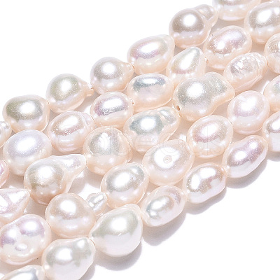 Natural Baroque Pearl Keshi Pearl Beads Strands X-PEAR-S020-F01-02-1