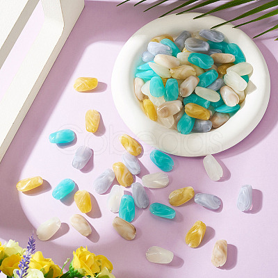 100Pcs 5 Colors Opaque Acrylic Beads OACR-TA0004-98-1