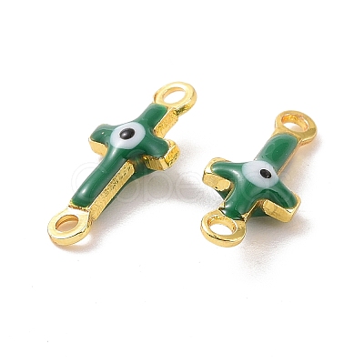 Brass Enamel Connector Charms KK-J302-08G-05-1