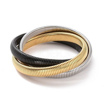 304 Stainless Steel Interlocking Flat Snake Chains Bracelet LS-BJEW-G642-01P-1