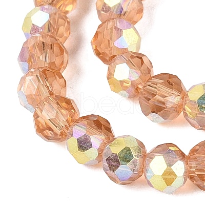 AB Color Plated Transparent Glass Rondelle Beads Strands EGLA-T029-4mm-10E-1